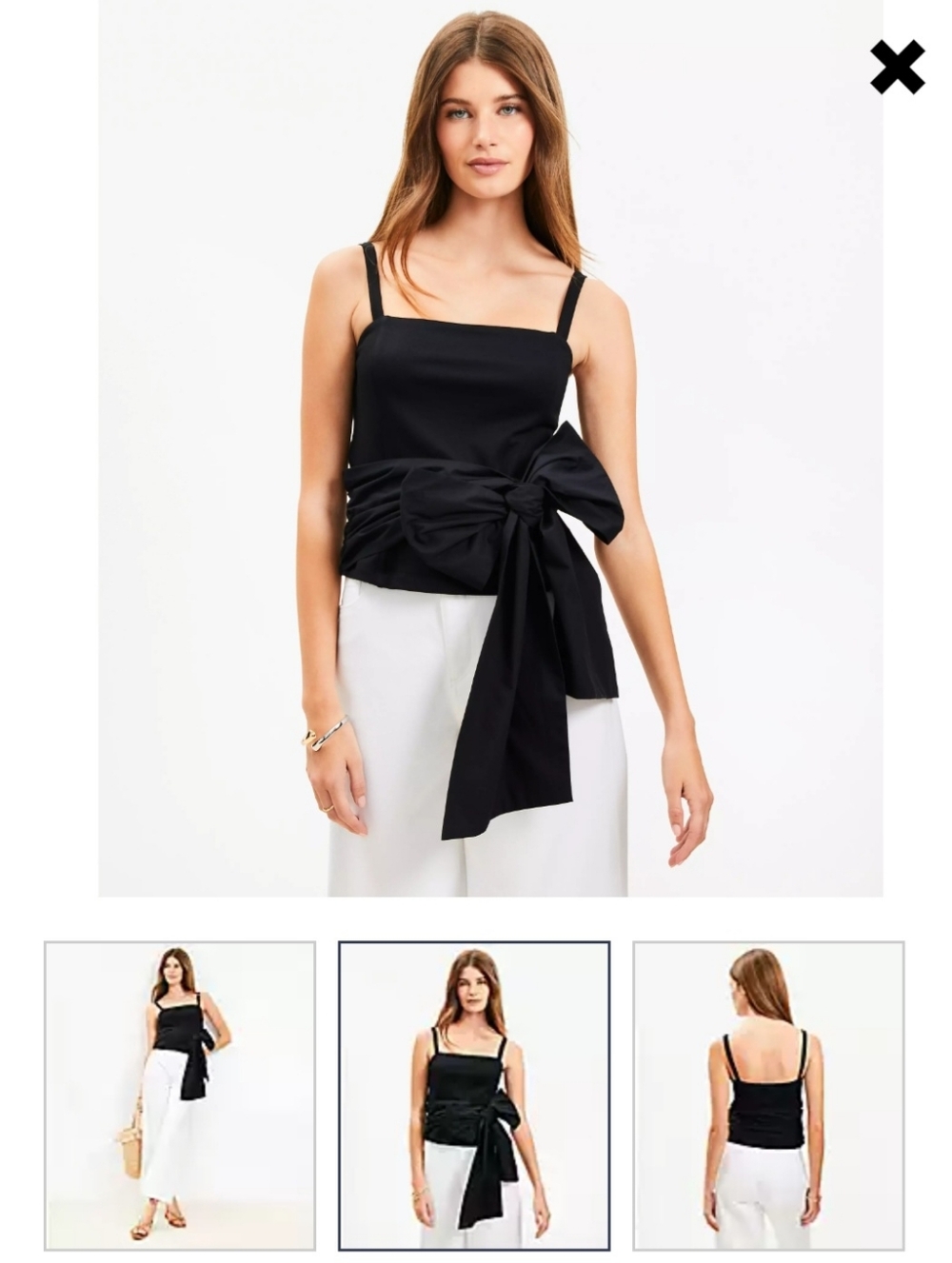 LOFT Mixed Media Bow Top Black Women’s Medium NWT Tie Neck Blouse